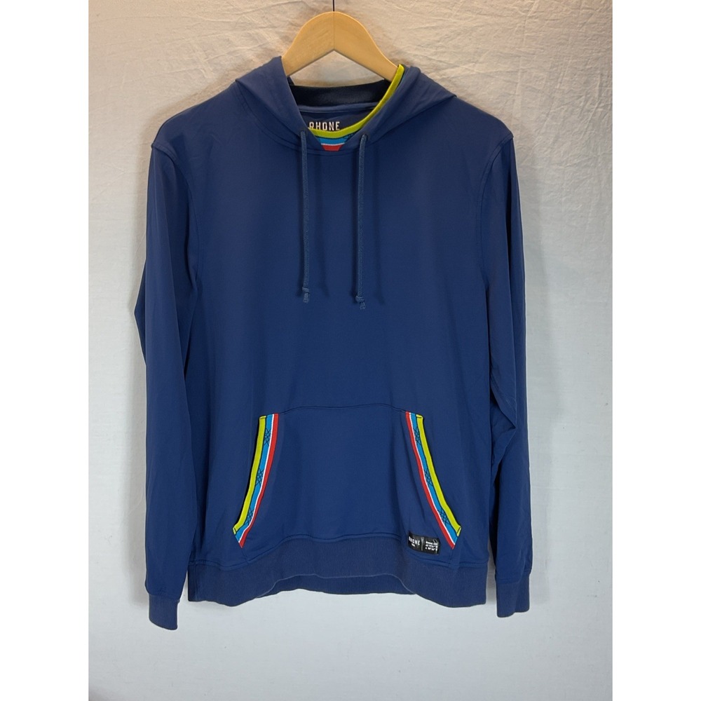 Rhone Retro Session Hoodie Sweatershirt Navy Blue Sz M Athleisure Casual